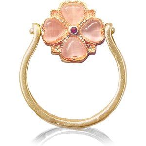 Pearl Ring for Women 14K Gold Plated Adjustable Open Wrap Ring Jewelry Gift